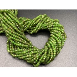 Каменные бусины, Хромдиопсид, люкс, рондель огранка, 3х2 мм, длина нити 38 см