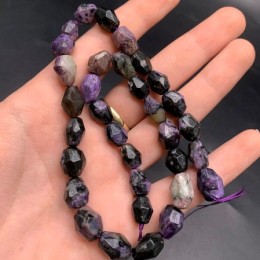 Каменные бусины, Чароит, фриформы, огранка, 13х10 мм, длина нити 38 см