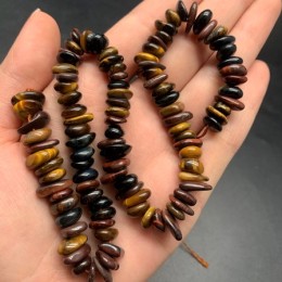 Каменные бусины, Тигровый Микс, фриформы, 11х4 мм, длина нити 38 см