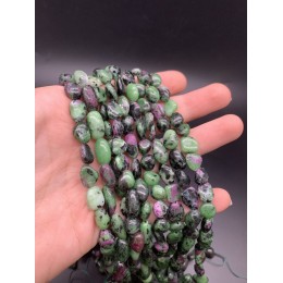 Каменные бусины, Цоизит, фриформы, 11х7, длина нити 38 см