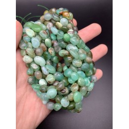 Каменные бусины, Хризопраз, фриформы, 8х6 мм, длина нити 38 см