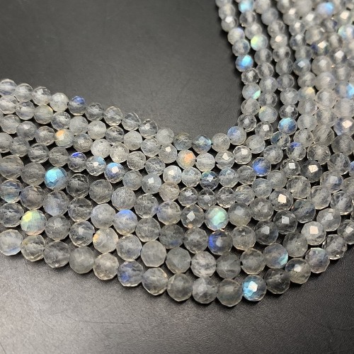 Каменные бусины, Лабрадор, шарик огранка, 3-3,5 мм, длина нити 38 см