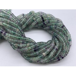 Каменные бусины, Флюорит, шайба, 4х2 мм, длина нити 38 см