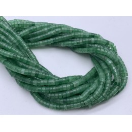 Каменные бусины, Авантюрин зеленый, шайба, 4х2 мм, длина нити 38 см
