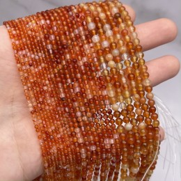 Каменные бусины, Сердолик мульти, шарик гладкий, 4 мм, длина нити 38 см