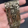 Каменные бусины, Гематит синтетический, золото, размер 3х1 мм, нить 38 см