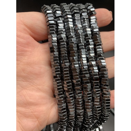 Каменные бусины, Гематит синтетический, темное серебро, шайба, размер 6х2 мм, нить 39 см