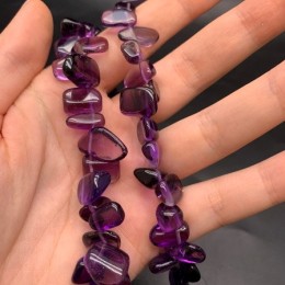 Каменные бусины, Аметист, фриформы, 18х10 мм, длина нити 38 см