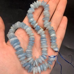 Каменные бусины, Аквамарин, фриформы, 13х5 мм, длина нити 38 см