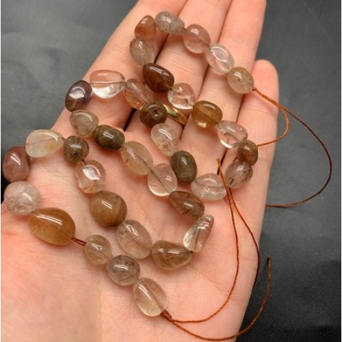 Каменные бусины, Рутиловый Микс, фриформы, 11х10 мм, длина нити 38 см