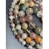 Каменные бусины, Рутиловый Микс, шарик гладкий, 12 мм, длина нити 38 см