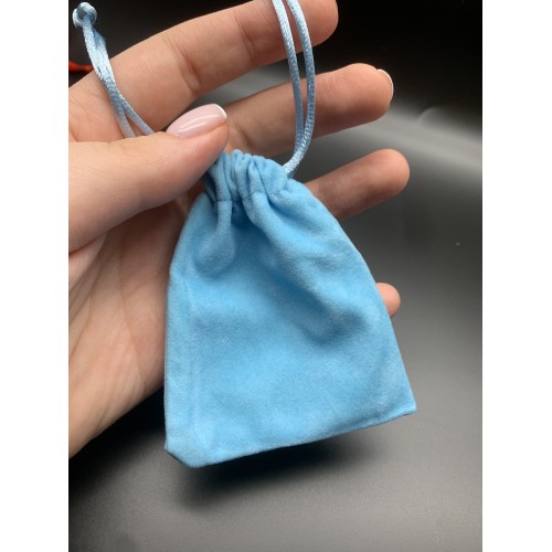 Мешочек, велюр, размер 8,5х7 см, голубой