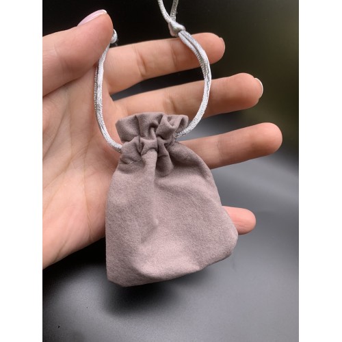 Мешочек, велюр, размер 8,5х7 см, серый