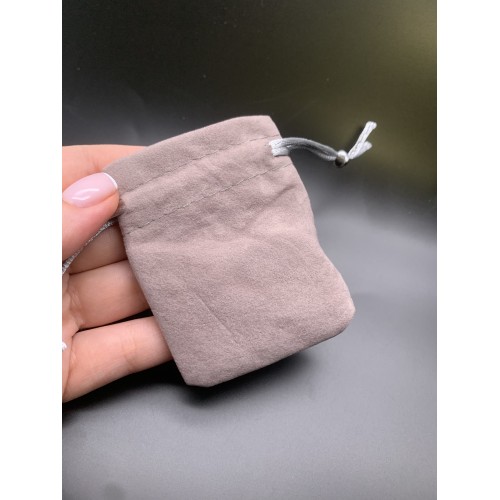 Мешочек, велюр, размер 8,5х7 см, серый