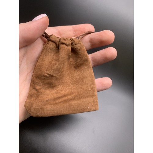 Мешочек, велюр, размер 8,5х7 см, светло-коричневый