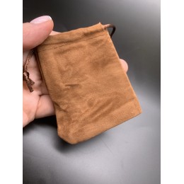 Мешочек, велюр, размер 8,5х7 см, светло-коричневый