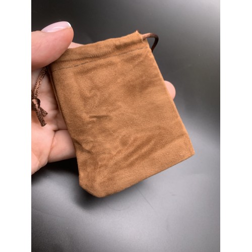 Мешочек, велюр, размер 8,5х7 см, светло-коричневый