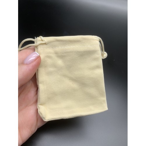Мешочек, бархат, размер 8,5х7 см, светло-бежевый