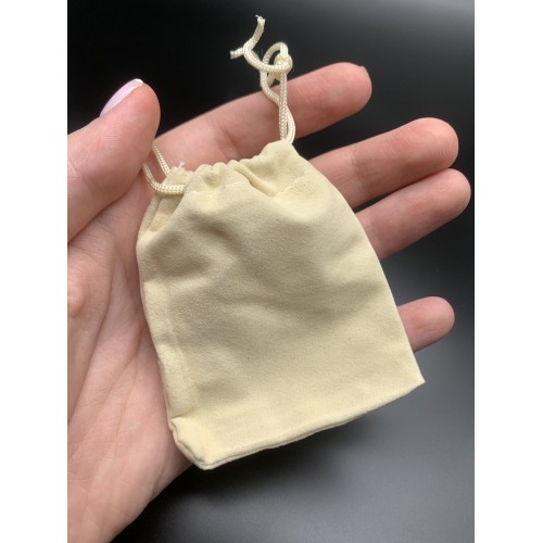 Мешочек, бархат, размер 8,5х7 см, светло-бежевый