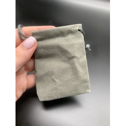 Мешочек, бархат, размер 8,5х7 см, серый