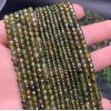 Каменные бусины, Цирконий кубический, (т.н. Циркон), зелёный кристалл, рондель, огранка, 4х3 мм, длина нити 38 см