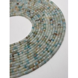 Каменные бусины, Амазонит, шайба, 4х2 мм, длина нити 38 см