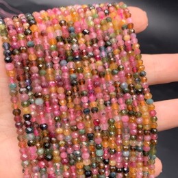 Каменные бусины, Турмалин, люкс, рондель огранка, 4х2,5 мм, длина нити 38 см