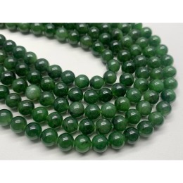 Каменные бусины, Нефрит, Россия, люкс, шарик гладкий, 7,8-8 мм, длина нити 19 см