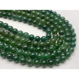 Каменные бусины, Нефрит, Россия, люкс, шарик гладкий, 5,9-6 мм, длина нити 19 см