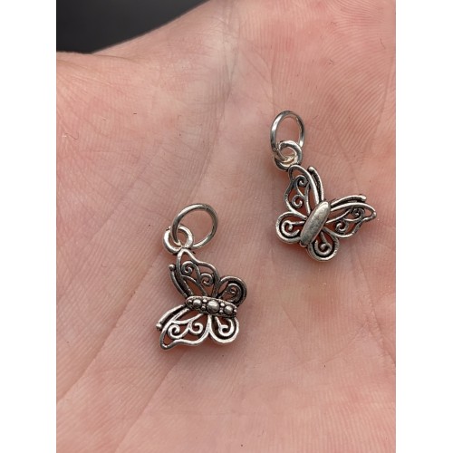 Подвеска, "Бабочка", тайское серебро, размер 18х10 мм, цена за 1 шт.