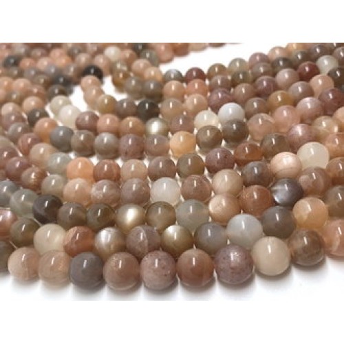 Каменные бусины, Солнечный камень ( олигоклаз ), шарик гладкий, 8 мм, длина нити 38 см