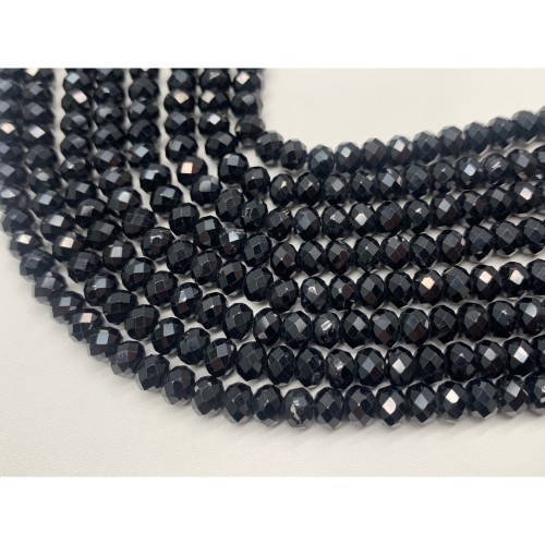 Каменные бусины, Шпинель, огранка, рондель, 6x4 мм, длина нити 38 см