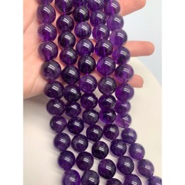 Каменные бусины, Аметист, люкс, шарик гладкий, 16 мм, длина нити 19 см