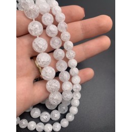 Каменные бусины, "Сахарный" Кварц, прессованный, шарик гладкий, 7.8-8 мм, длина нити 37 см