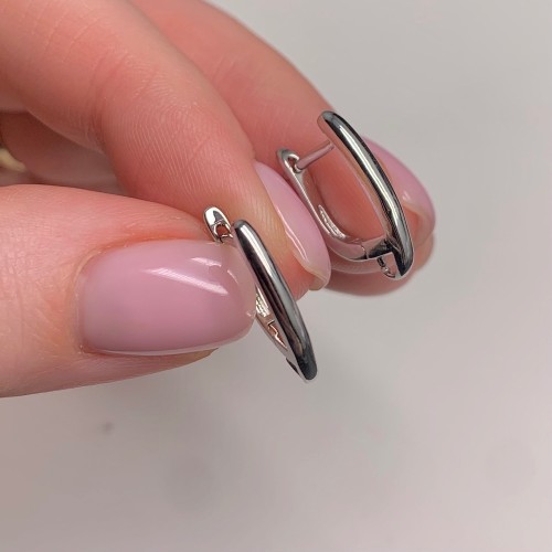 Швензы, родий/латунь, цвет серебро, размер 18х12 мм 17930