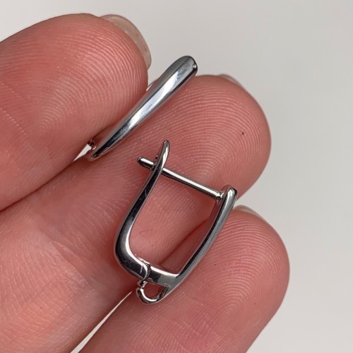 Швензы, родий/латунь, цвет серебро, размер 17х12 мм 17944