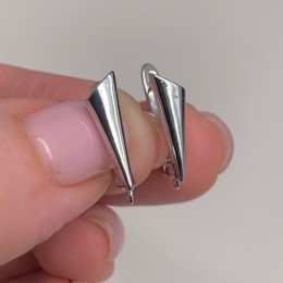 Швензы, родий/латунь, цвет серебро, размер 17х11 мм 17942