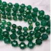 Каменные бусины, Халцедон, изумрудный, тонированный, однотонный, в ювелирной огранке, 8х7 мм, длина нити 38 см