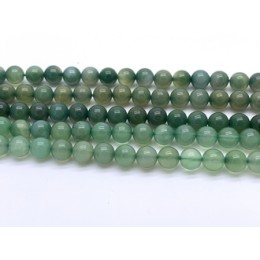 Каменные бусины, Халцедон, зелёный, шарик гладкий, 8 мм, длина нити 38 см