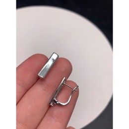 Швензы, родий/латунь, цвет серебро, размер 20х11 мм