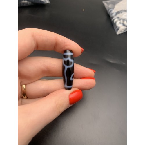 Бусина Дзи "723", люкс, лазерная, Лотос, 37х12 мм, цена за 1 шт.