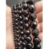 Каменные бусины, Агат, чёрный, шарик, ювелирная огранка, 8 мм, длина нити 38 см