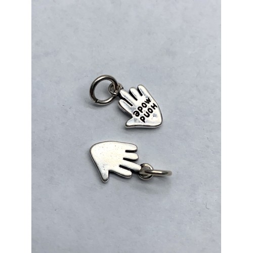 Подвеска, "Рука" Hand made, тайское серебро, размер 16х8 мм, цена за 1 шт.