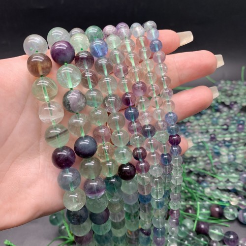 Каменные бусины, Флюорит, шарик, гладкий, 12 мм, длина нити 39 см