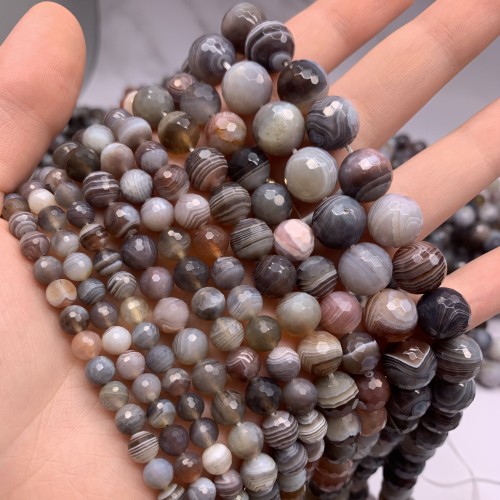 Каменные бусины, Агат, Ботсвана, шарик, ювелирная огранка, 9,7-10 мм, длина нити 19 см