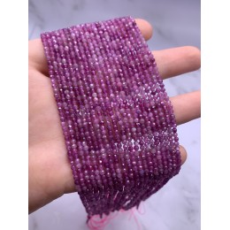 Каменные бусины, Рубин (Старлайт), шарик, ювелирная огранка, 2,6 мм, длина нити 38 см