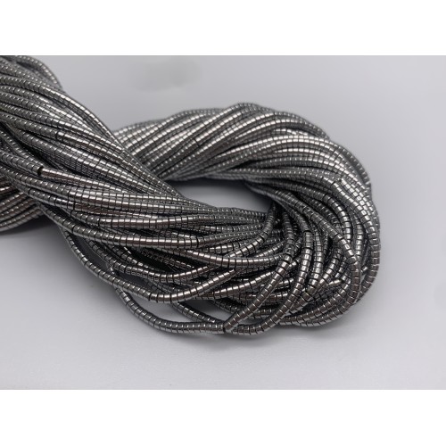 Каменные бусины, Гематит синтетический, серебро, шайба, размер 3х1 мм, нить 38 см