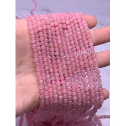 Каменные бусины, Розовый кварц, Мадагаскарский, шарик гладкий, 4 мм, длина нити 38 см