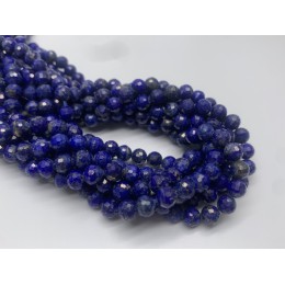 Каменные бусины, Лазурит, шарик огранка, 6 мм, длина нити 38 см