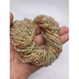 Каменные бусины, Солнечный камень, Аруша, Танзания, шарик огранка, 2 мм, длина нити 38 см